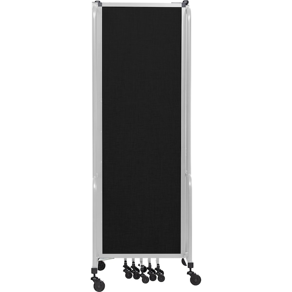 National Public Seating Room Divider, 6' Height, 7 Sections, Black Panels and Grey Frame RDG6-7PT10 - main